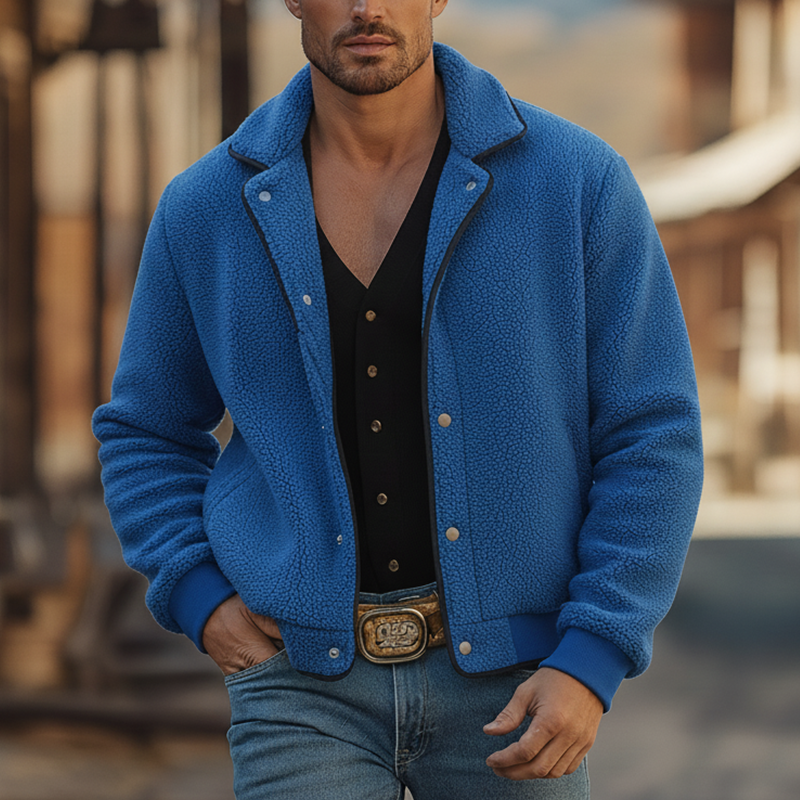 Men's Winter Retro Faux Lambswool Button Jacket MTA2533K8P