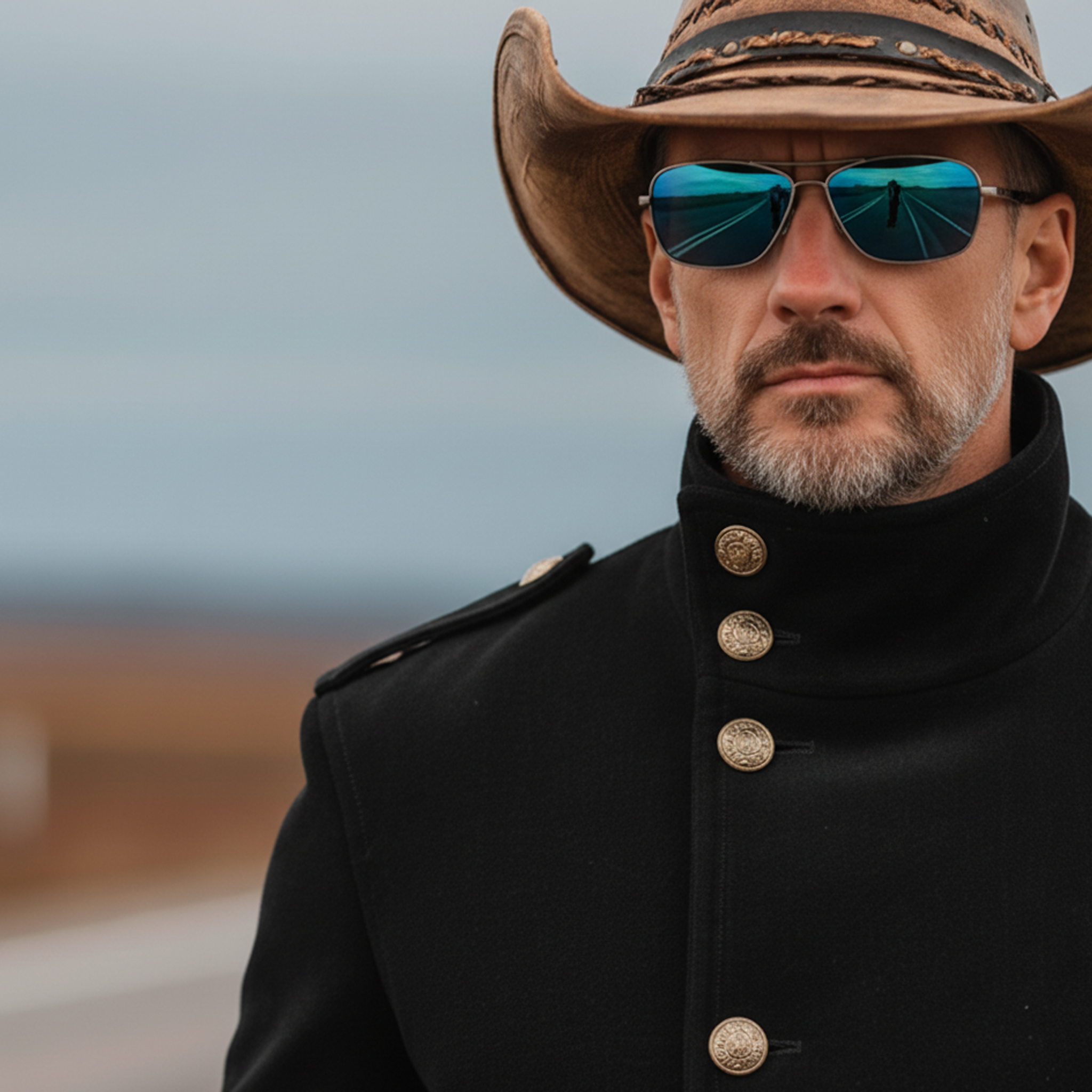 Men's Classic Retro Western Style Stand-up Collar Faux Velvet Jacket MTA0455L7K