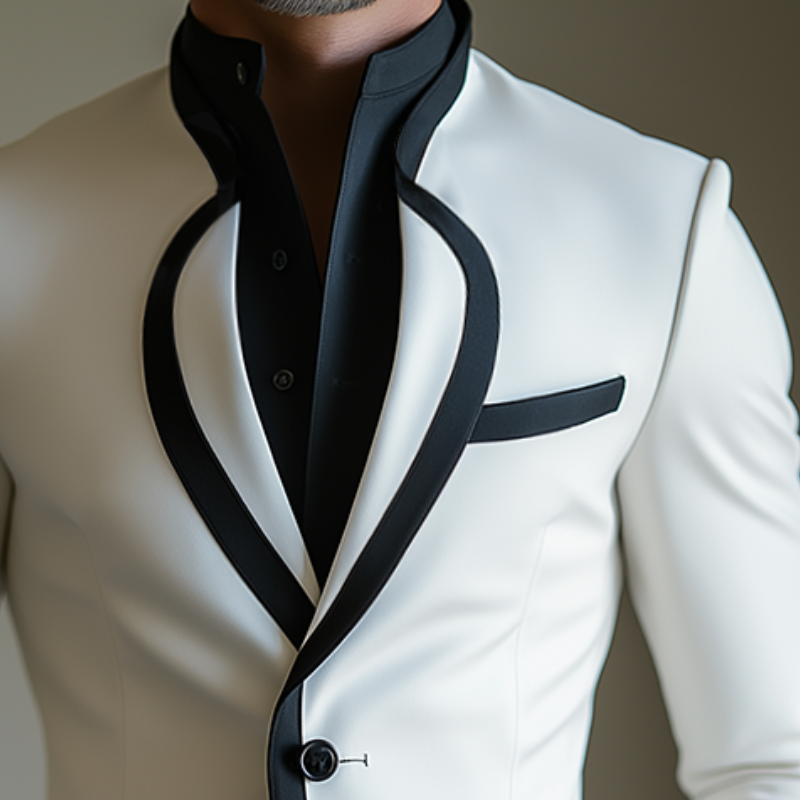 Men's Retro Casual Colorblock Blazer MTA1855H0TO
