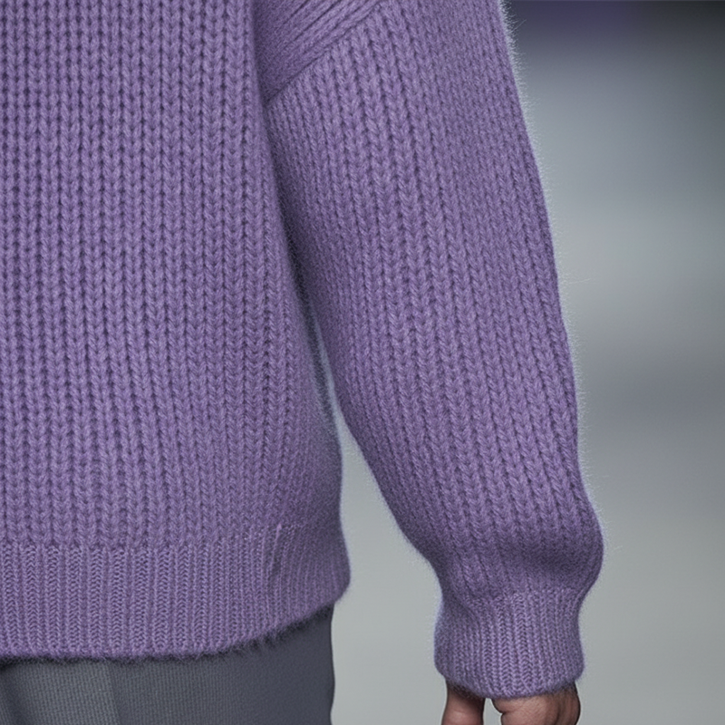 Men's Retro Cotton Yarn Knitted Lace V-Neck Sweater MTA1153L8P