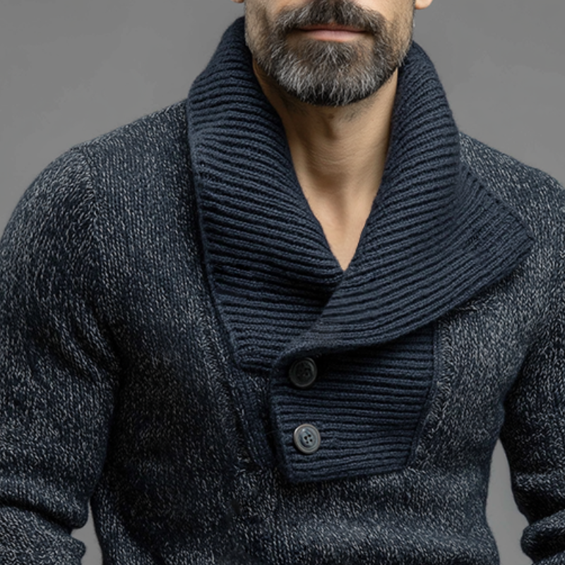 Men's Vintage Casual Knit Lapel Button Pullover Sweater MTA2193J0TO