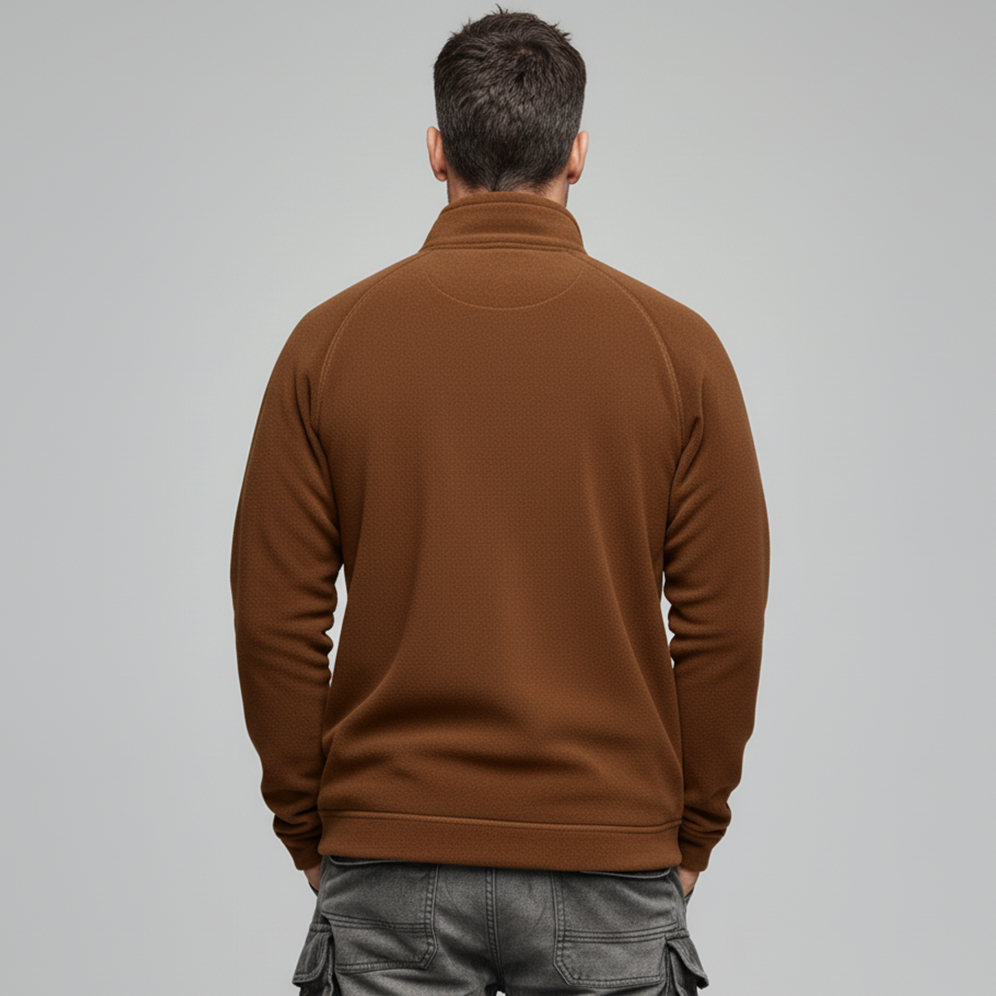 Men's Classic Casual Western Tough Style Dralon Warm Skin-friendly Stand Collar Zipper Sweatshirt MTA2193J7K