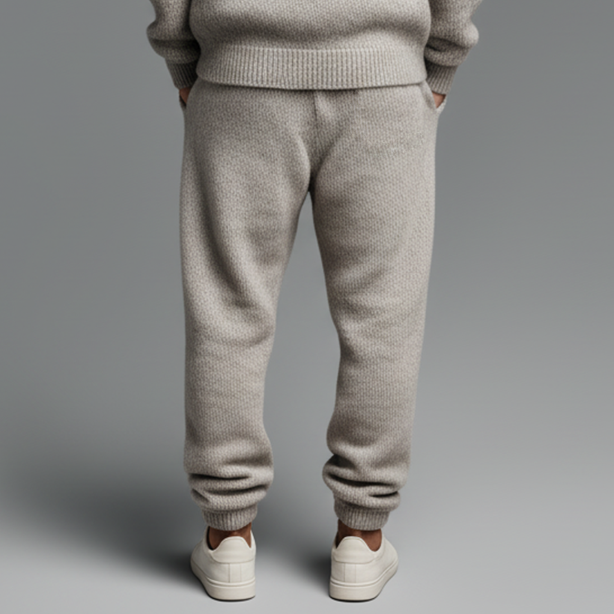 Men's Classic Casual Elastic Waist Knit Trousers MTA1555J5K