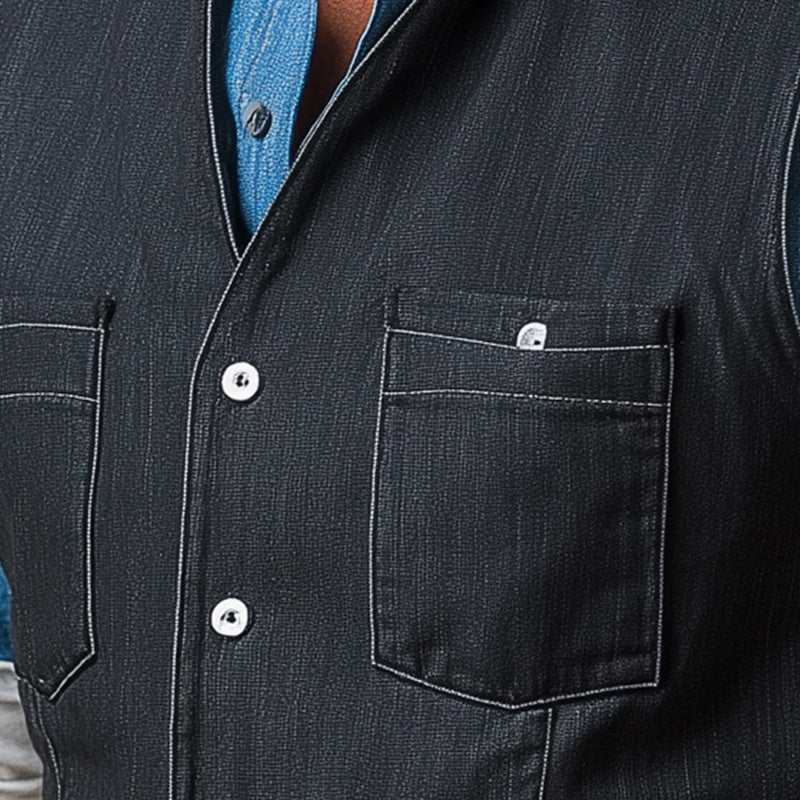 Men's Summer Light Business Style Simple Denim Vest MTA1435E7P