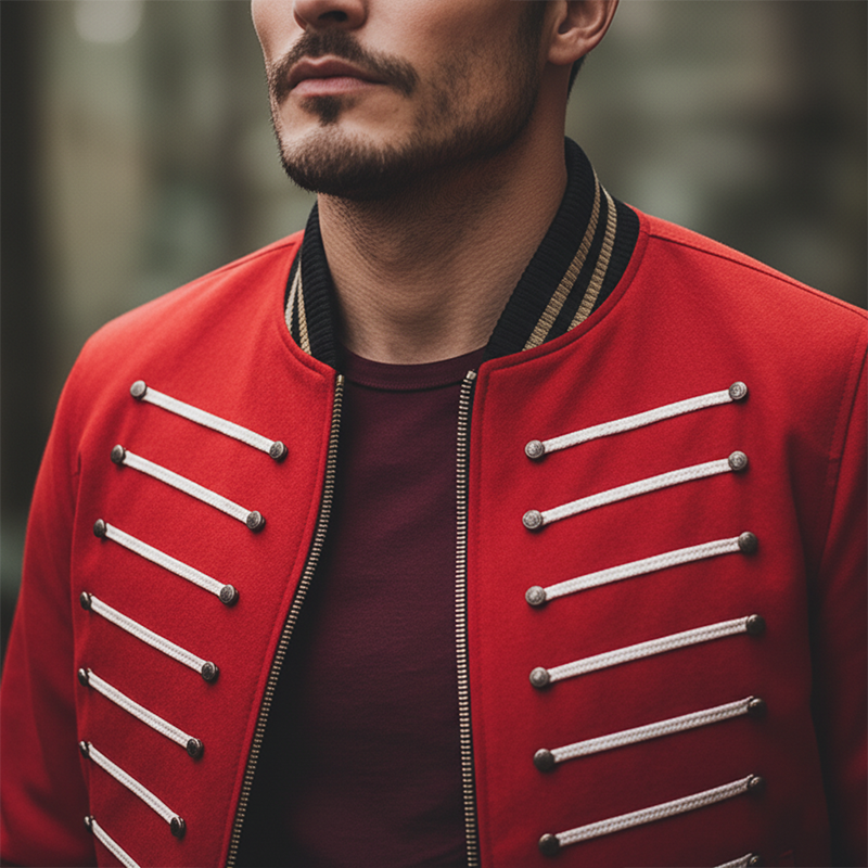 Men's Fashion Ribbed Baseball Collar Jacket MTA1773K5P