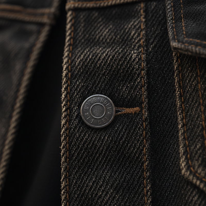 Men's Retro Twill Washed Denim Button Jacket MTA2541K6P