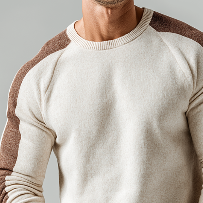 Men's Retro Casual Striped Knitted Crew Neck Pullover Sweater MTA2181J3TO
