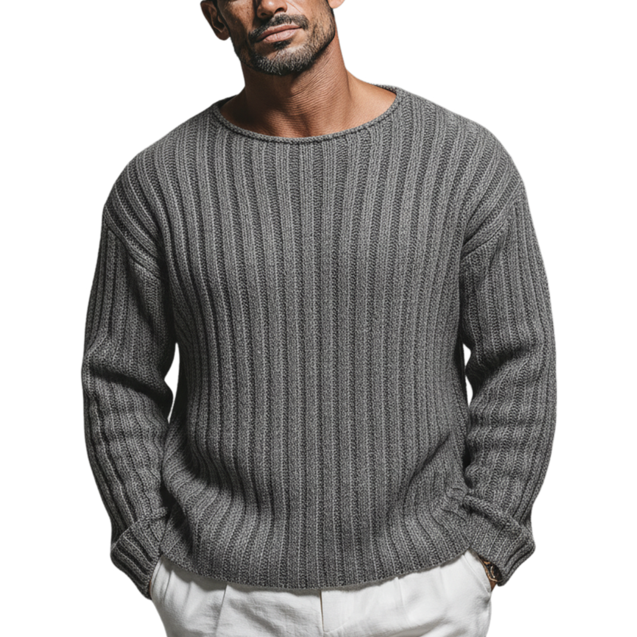 Men's Classic Casual Rugged Style Crew Neck Sweater MTA2730K0K