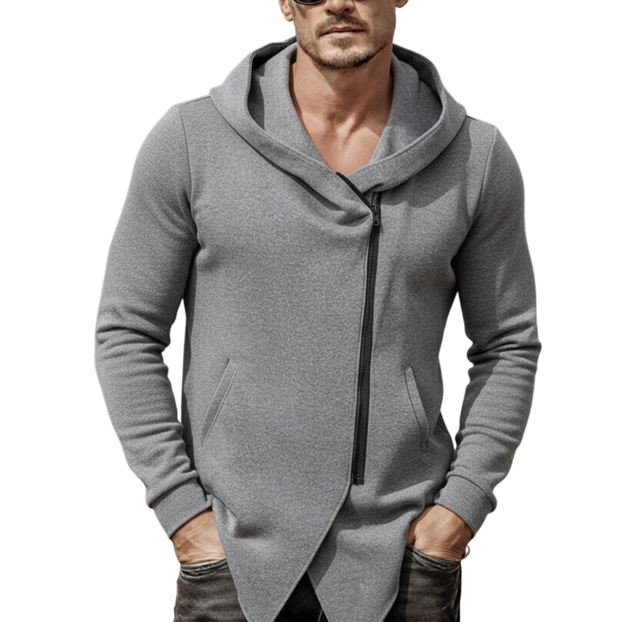 Men's Classic Casual Air-layer Fabric Hooded Zip-up Jacket MTA3185L7K