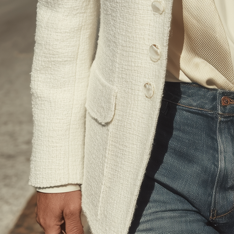 Men's Autumn And Winter Fashion Simple Textured Tweed Suit Jacket MTA0831I5P