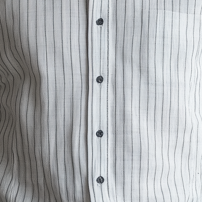 Men's Striped Cotton And Linen Long-Sleeved Shirt MTA2867G2P