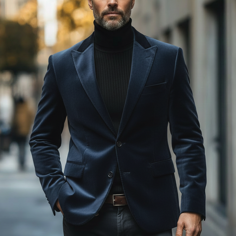 Men's Winter Vintage Velvet Button Suit MTA1949L4P