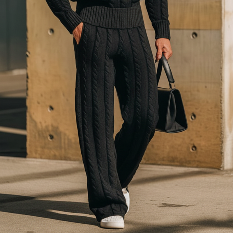 Men's Urban Solid Color Jacquard Knit Casual Pants MTA2211L2U