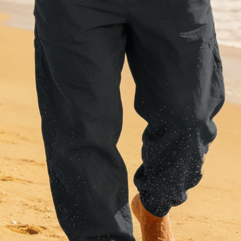 Men's Spring/Summer Fashion 100% Cotton Loose Fit Casual Beach Shorts MTZ0532B8P