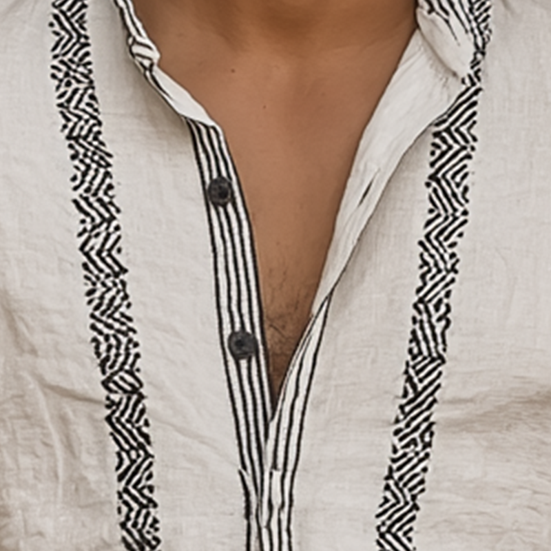 Men's Summer Printed Cotton Blend Long Sleeve Shirt MTA1564G8P