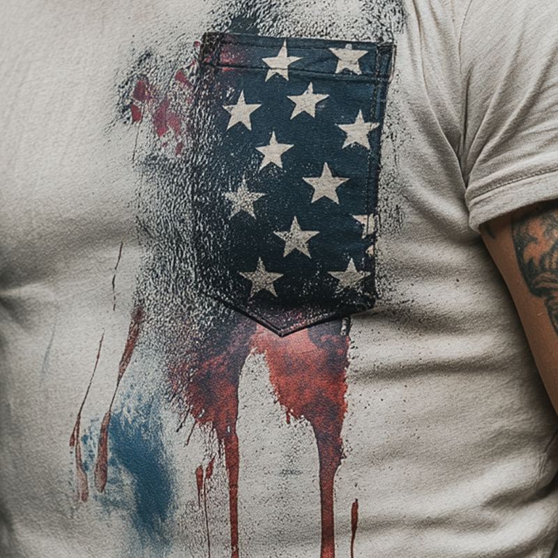 Men's Vintage Printed Cotton Short Sleeve T-Shirt MTA1874G9P