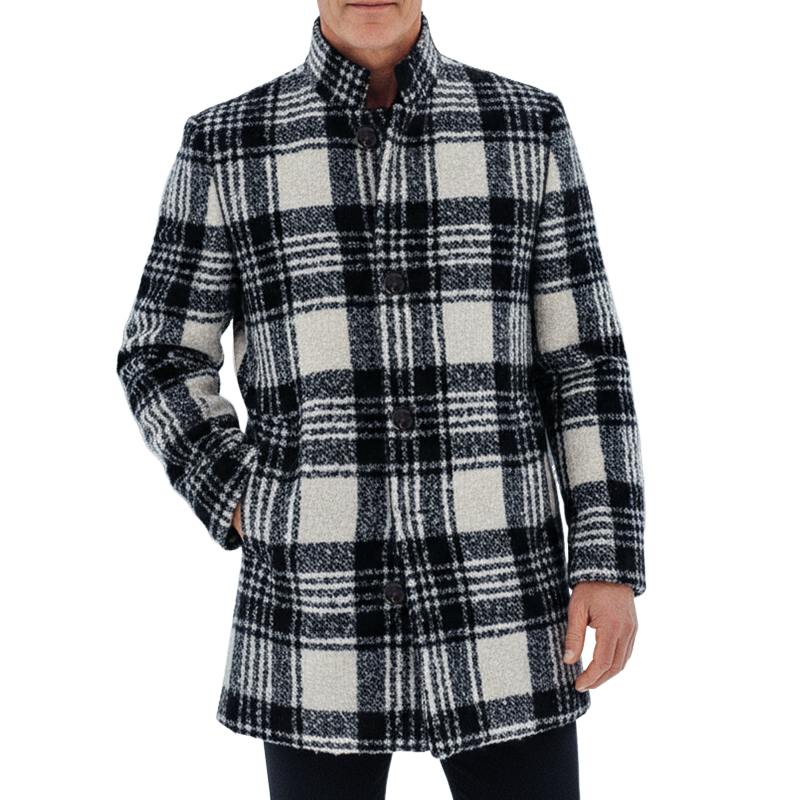 Men's Retro Casual Plaid Stand Collar Coat MTA2569I4TO