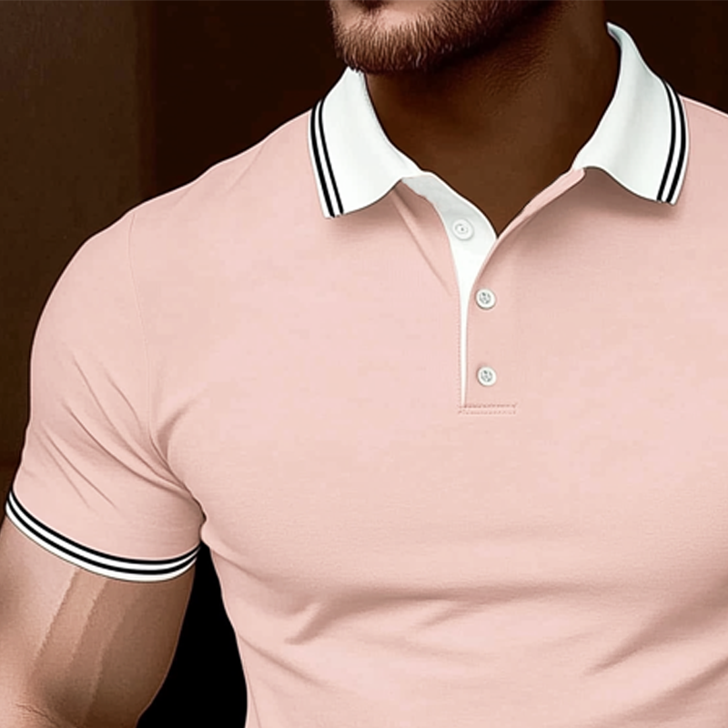 Men's Summer Business Cotton Short Sleeve POLO Shirt MTA2399G6U