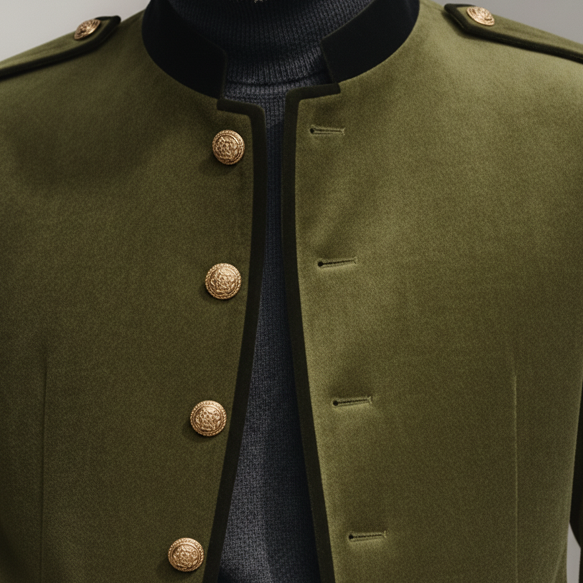 Men's Classic Retro Stand Collar Faux Velvet Slim Fit Jacket MTA1025K9K