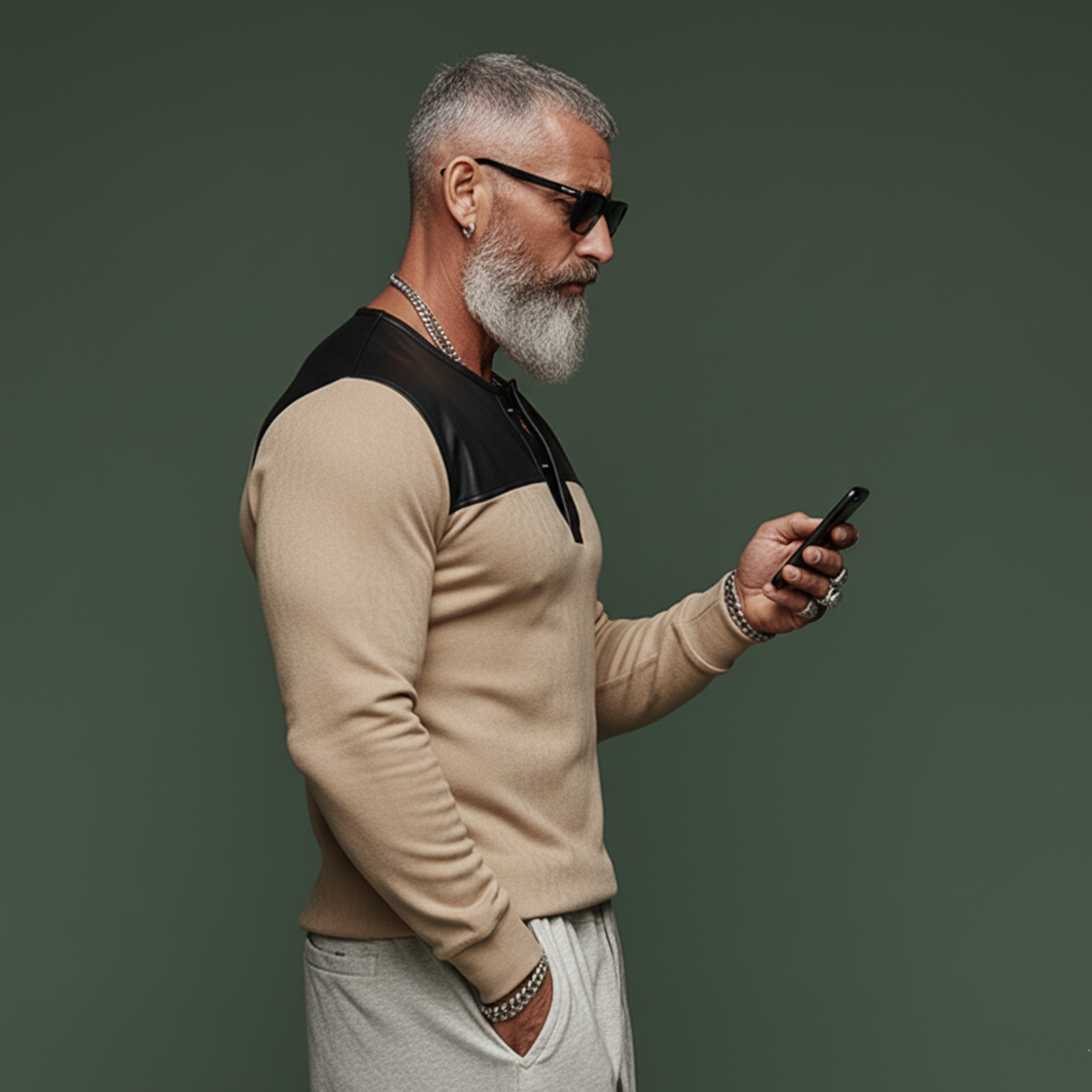 Men's Classic Casual Henley Collar PU Leather Slim Fit Faux Suede Long-Sleeve T-Shirt MTA0383K4K