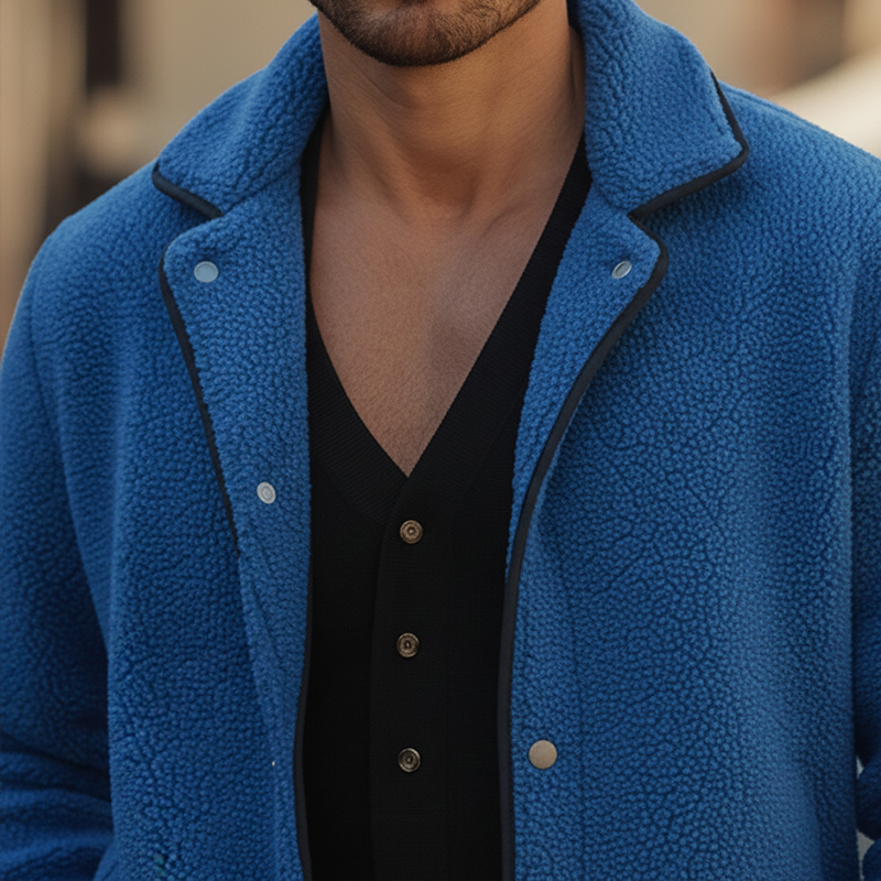 Men's Winter Retro Faux Lambswool Button Jacket MTA2533K8P