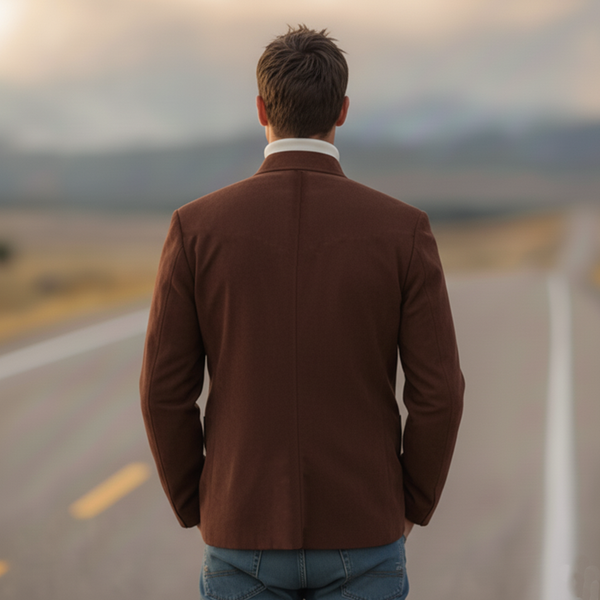 Men's Classic Retro Western Style Stand Collar Embroidered Faux Suede Single-Breasted Jacket MTA1168K5K