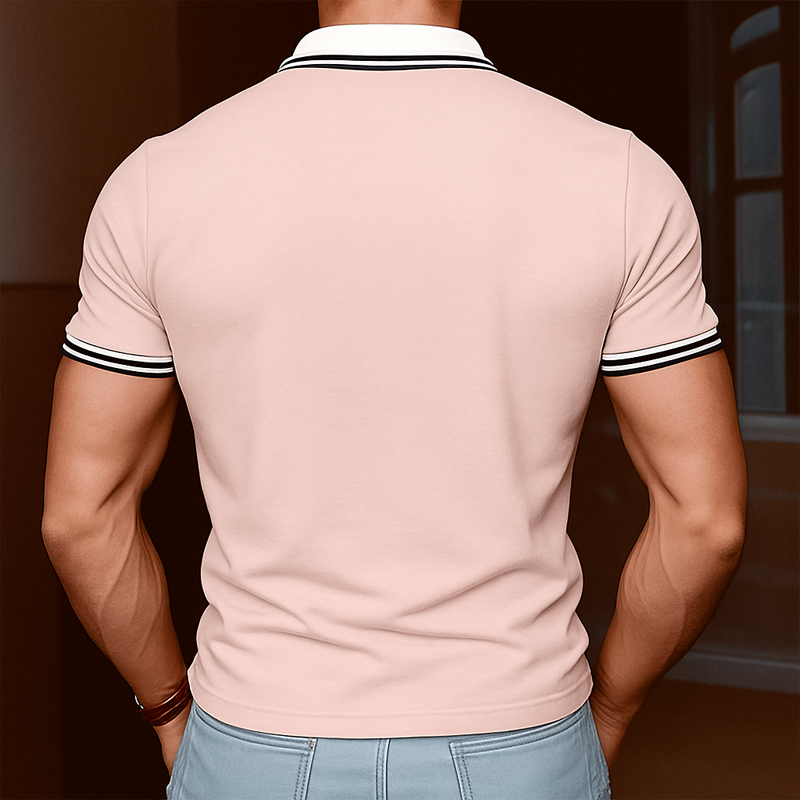 Men's Summer Business Cotton Short Sleeve POLO Shirt MTA2399G6U