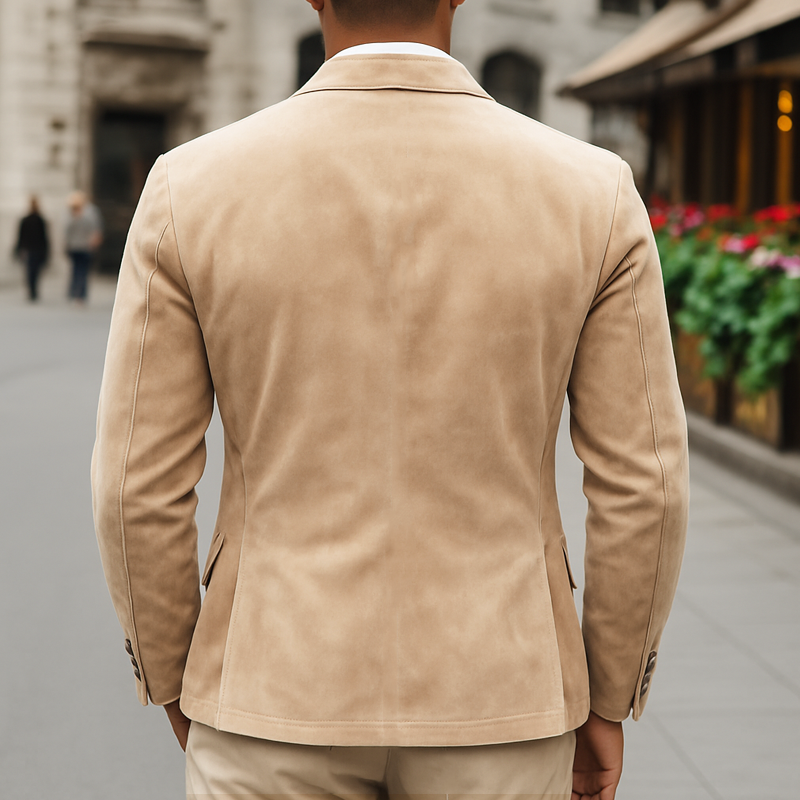 Men's Vintage Business Two-Button Suede Blazer MTA1606H0U