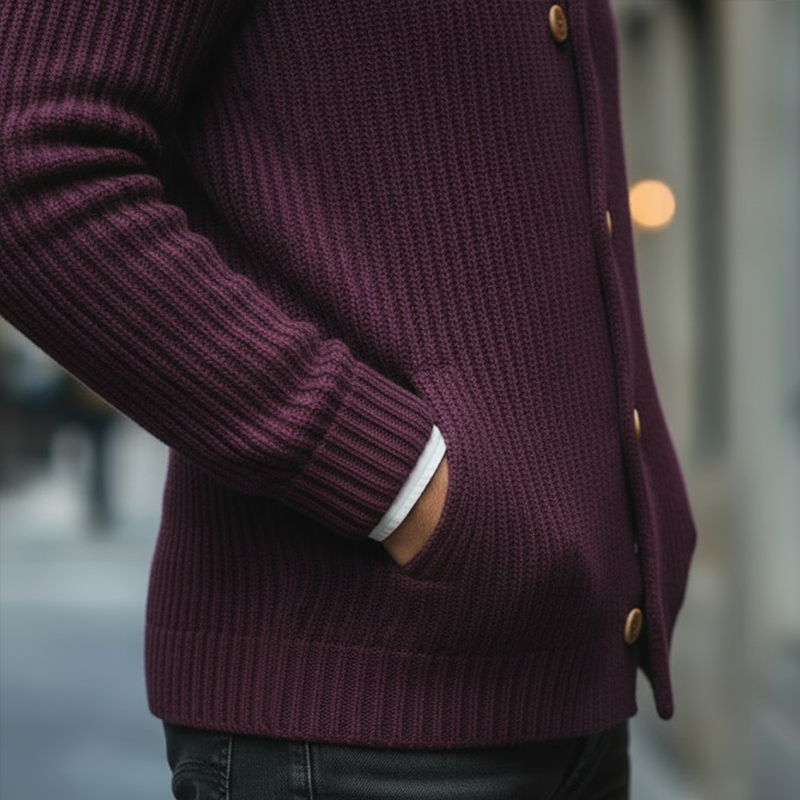 Men's Winter Retro Cotton Yarn Knitted Button Cardigan MTA1948L0P