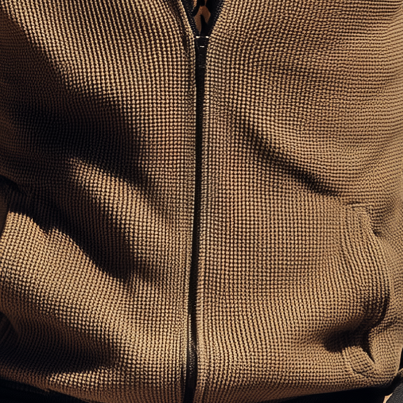 Men's Vintage Waffle Texture Long Sleeve Jacket MTA1130H3P