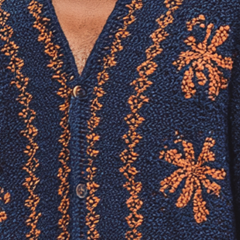 Men's Retro Contrast Knitted Cardigan MTA2666H0P