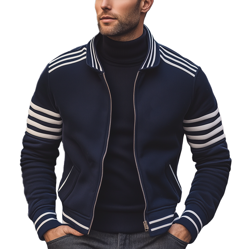 Men's Vintage Simple Cotton Blend Zip-up Jacket MTA1743L8P