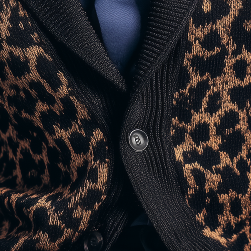 Men's Winter Vintage Leopard Print Knitted Warm Cardigan MTA0530I6P