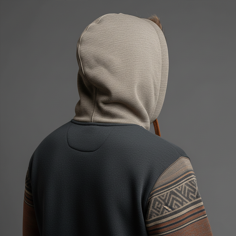 Men's Winter Vintage Polyester Blend Printed Hooded Sweatshirt MTA2328J2P