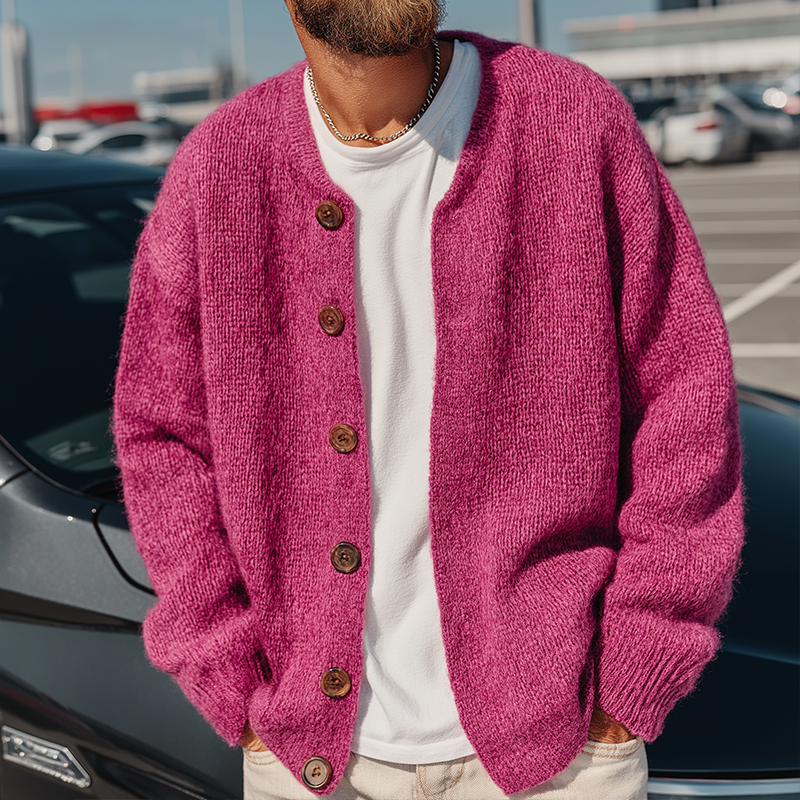 Men's Retro Casual Knitted Button-Up Cardigan MTA1027K3TO