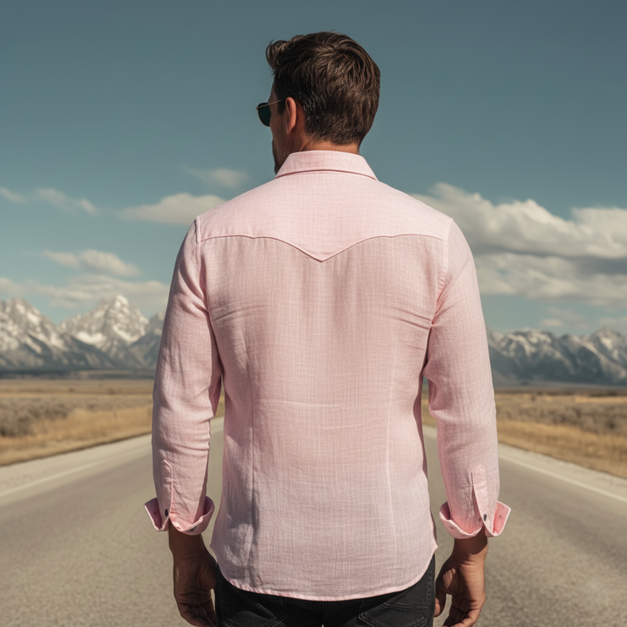 Men's Classic Casual Cotton And Linen Long-sleeved Shirt MTA2469L0K