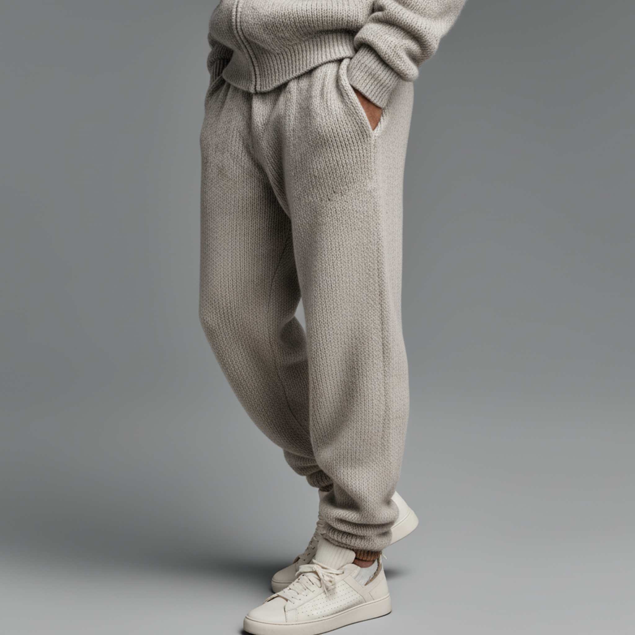Men's Classic Casual Elastic Waist Knit Trousers MTA1555J5K