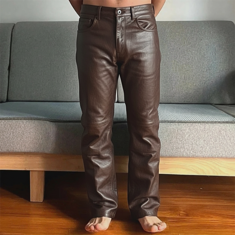 Men's Retro Casual PU Leather Pants MTA2940K1TO