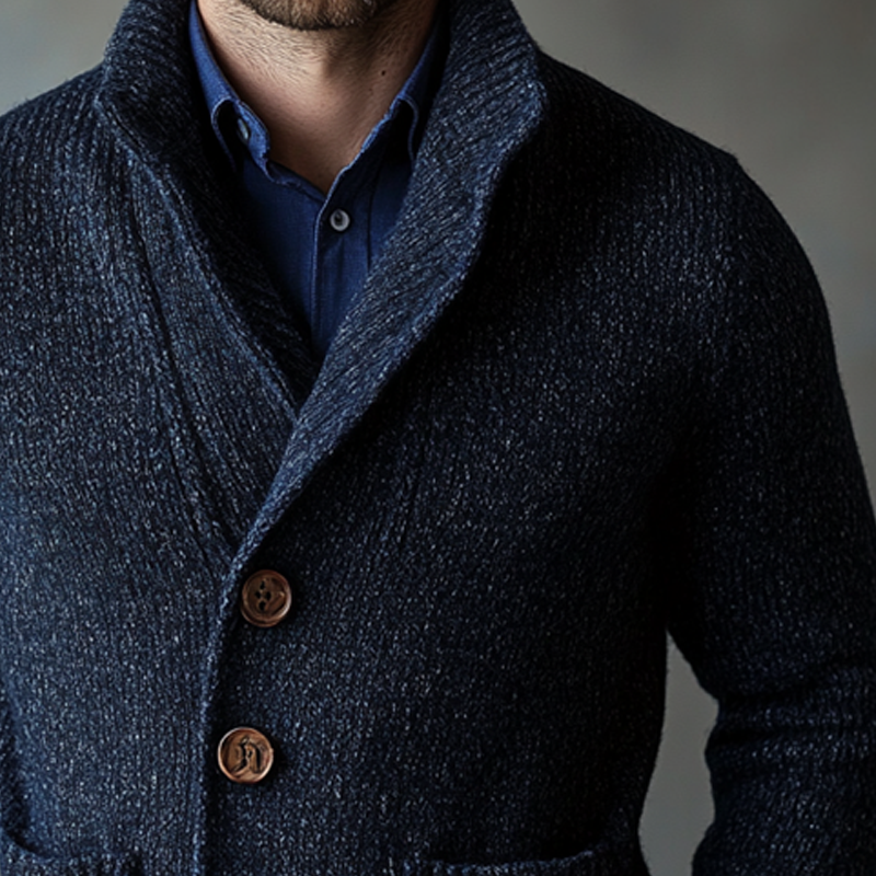 Men's Retro Stand Collar Button-Up Cardigan MTA0741K1X