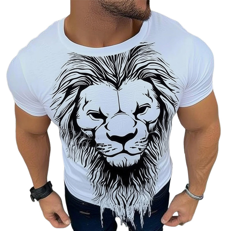 Men's Summer Fashion Tiger Print Short Sleeve T-Shirt MTA0857D4U