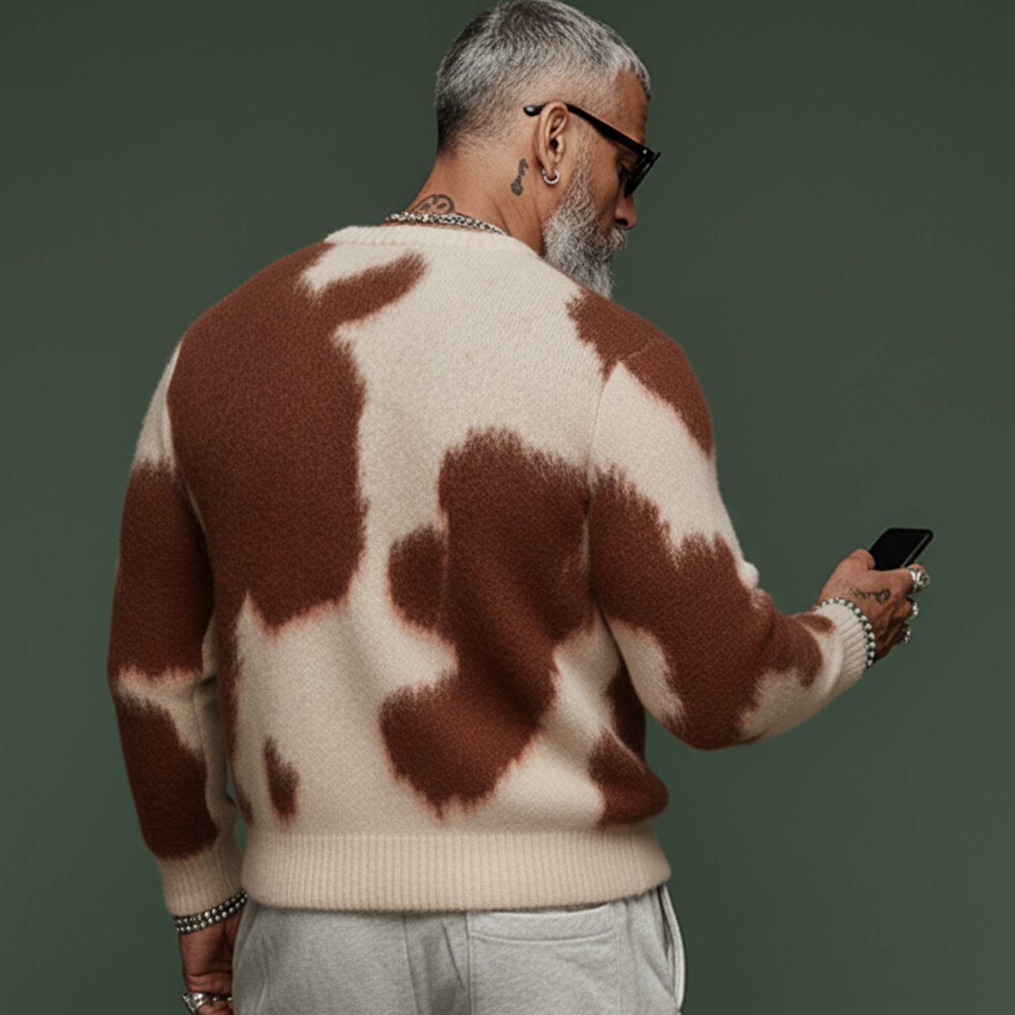 Men's Classic Casual Crew Neck Slim Fit Mohair Sweater MTA0545K7K