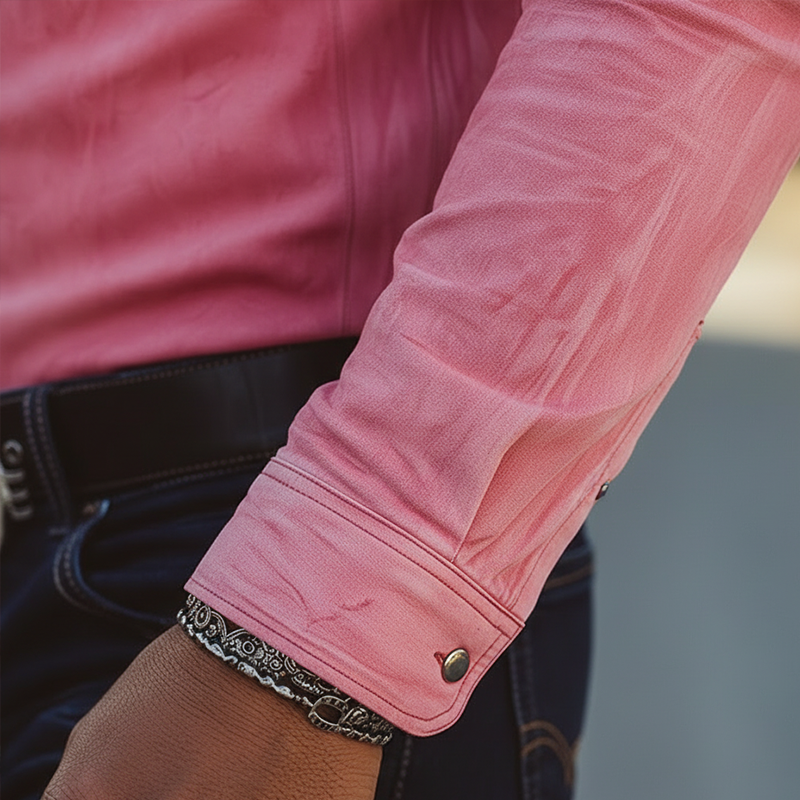 Men's Retro Minimalist Zippered Faux Suede Long-Sleeve Shirt MTA1147L3P