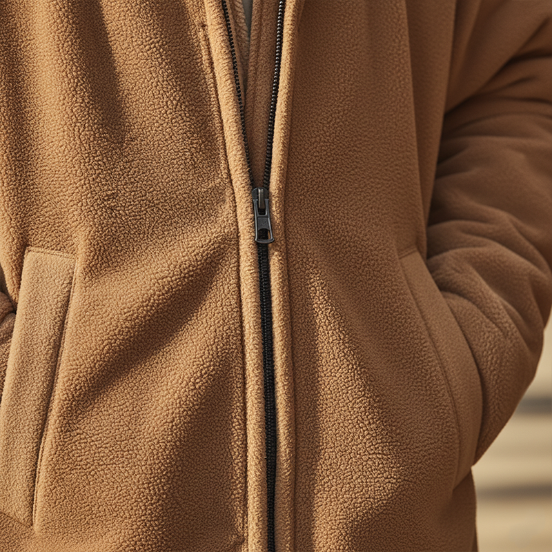 Men's Retro Minimalist Fleece Hooded Warm Zip-Up Coat MTA0123K8P