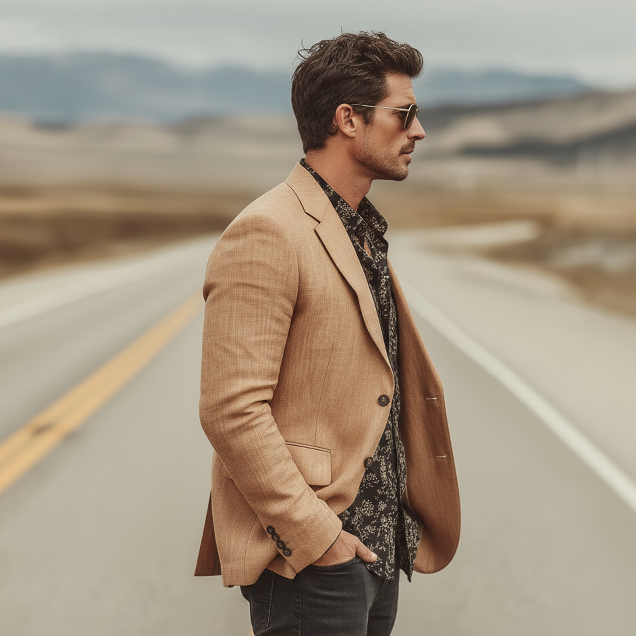 Men's Classic Vintage Cotton Blend Single-breasted Blazer MTA2367L7K