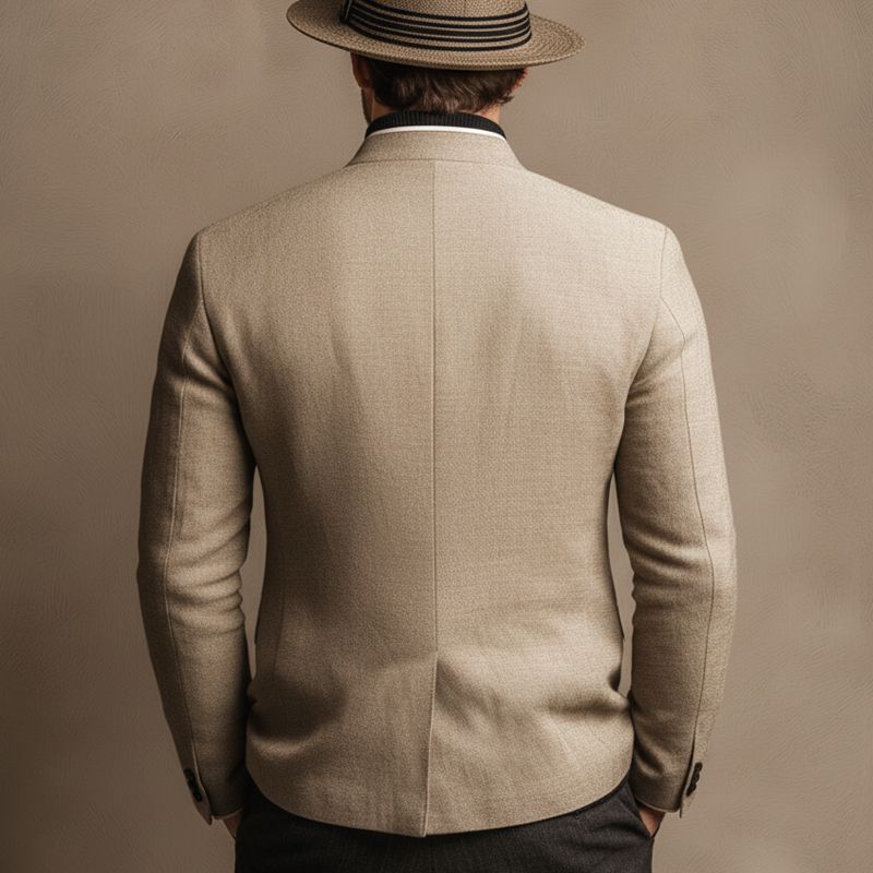 Men's Business Stand-collar Single-vent Slim-fit Jacket MTA1865L4U