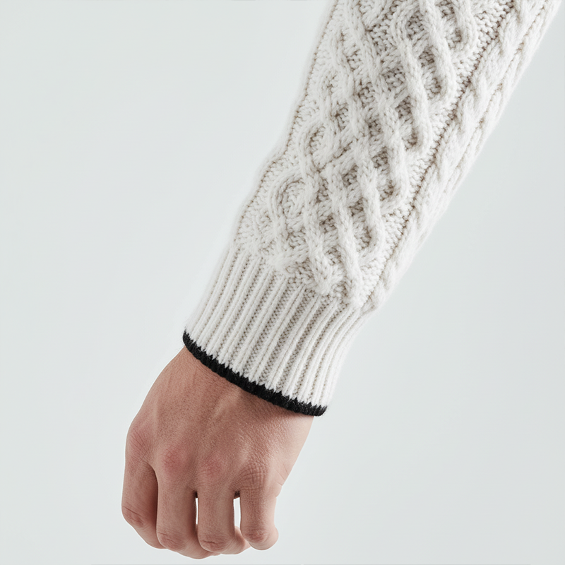 Men's Winter Fashionable Cable-knitted Cotton Sweater MTA1635J0P