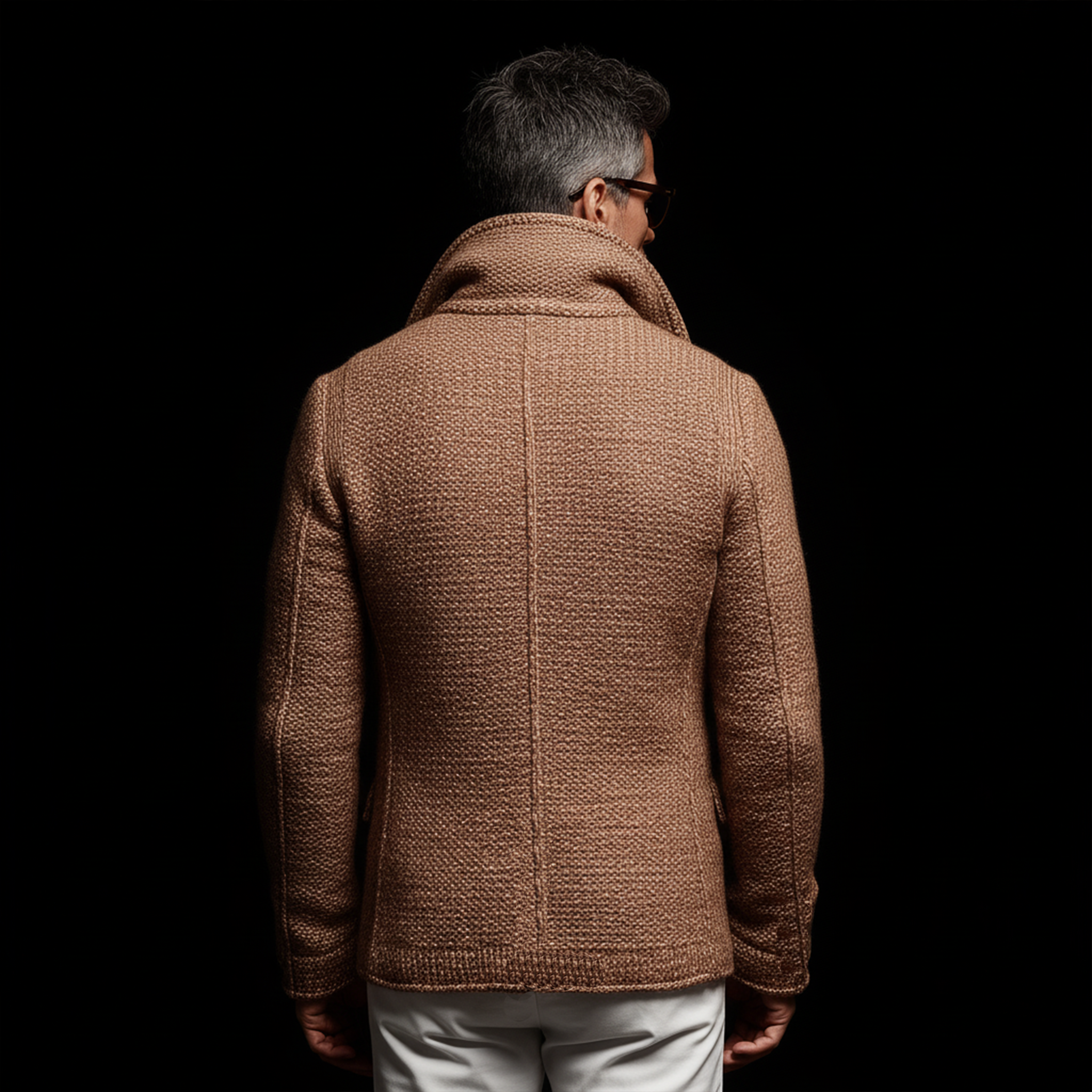Men's Classic Retro Tough Style Double-breasted Lapel Slim Knitted Cardigan MTA1059J2K