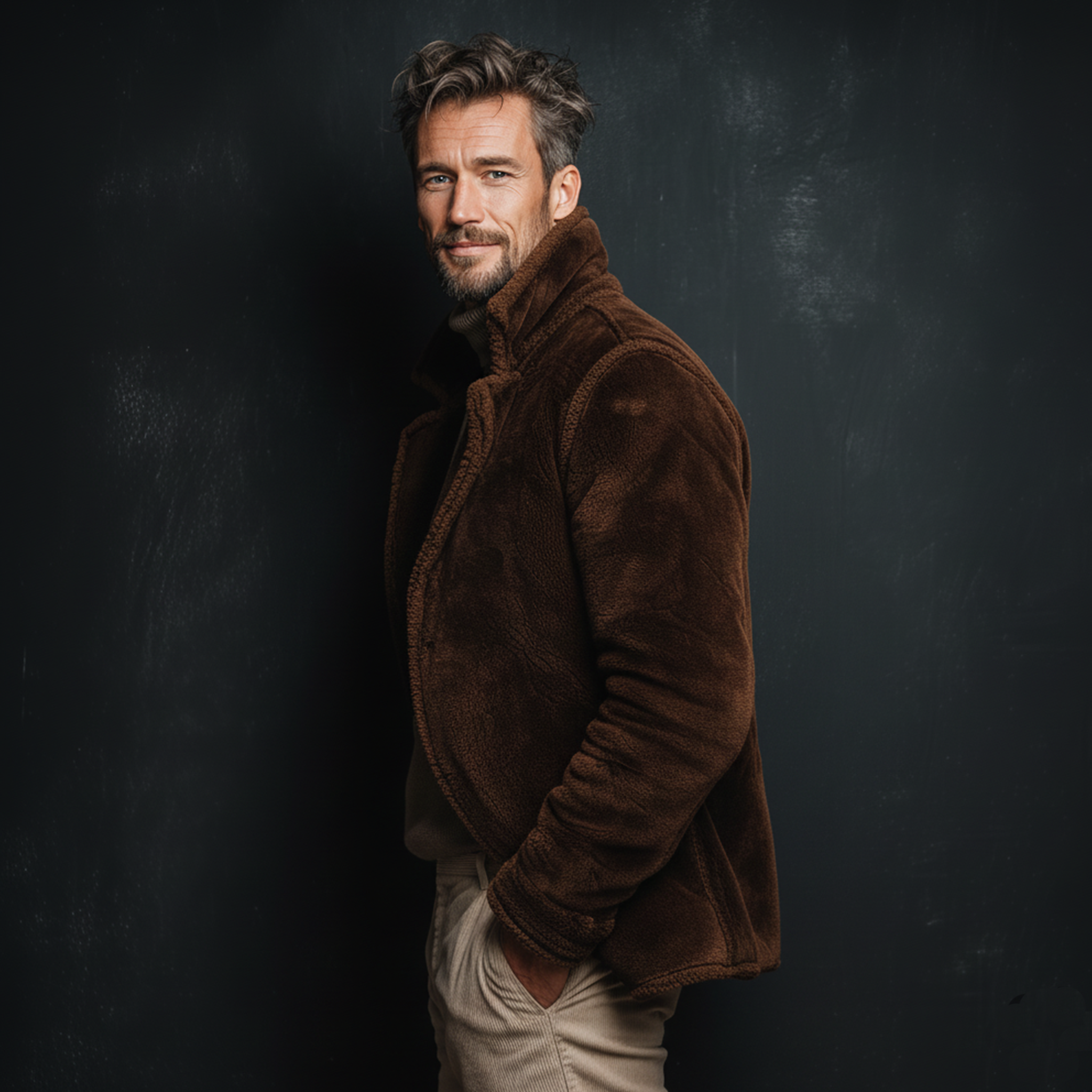 Men's Classic Casual Lapel Teddy Fleece Coat MTA0134K6K