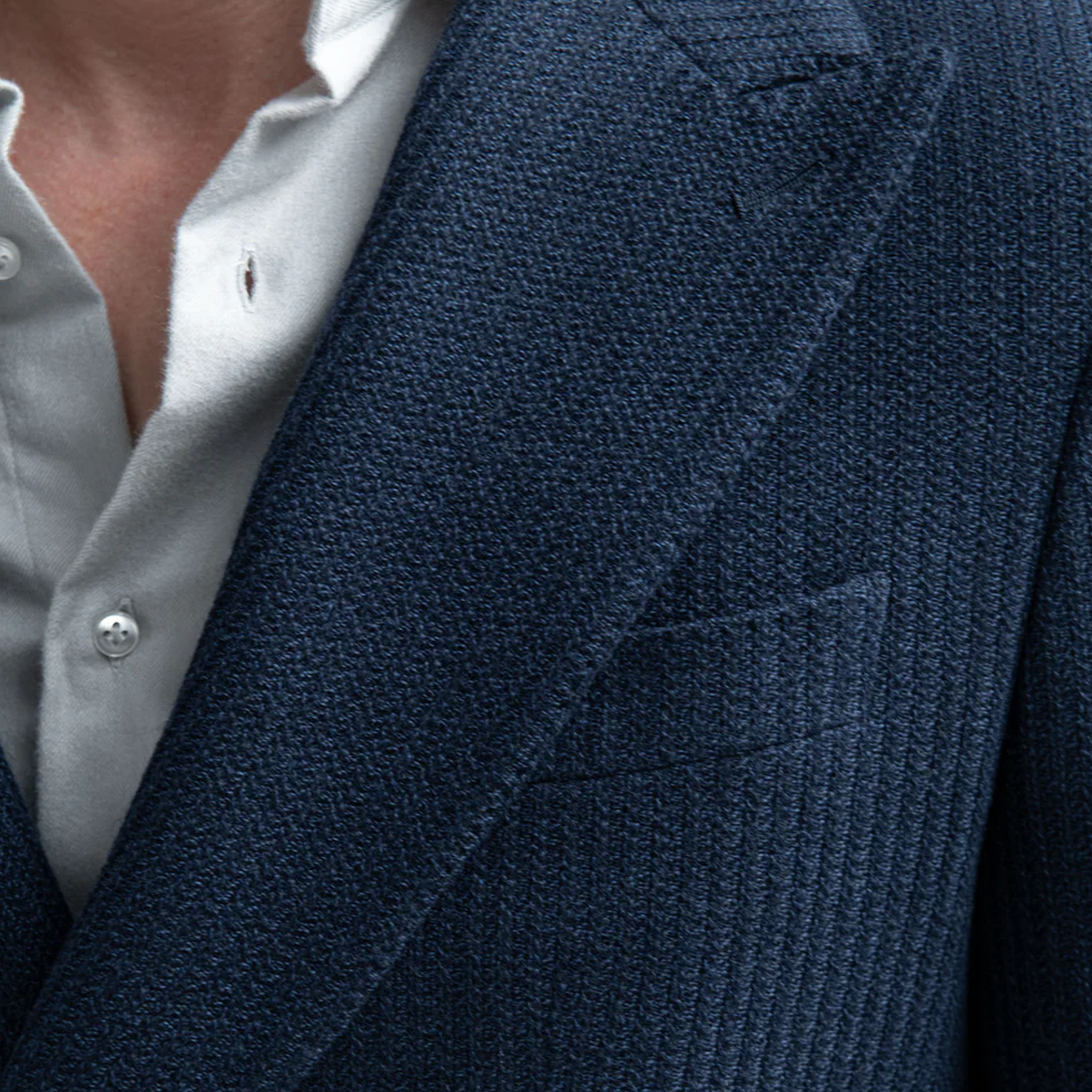 Men's Classic Light Business Textured Cotton Blend Double-breasted Blazer MTA1905I2K