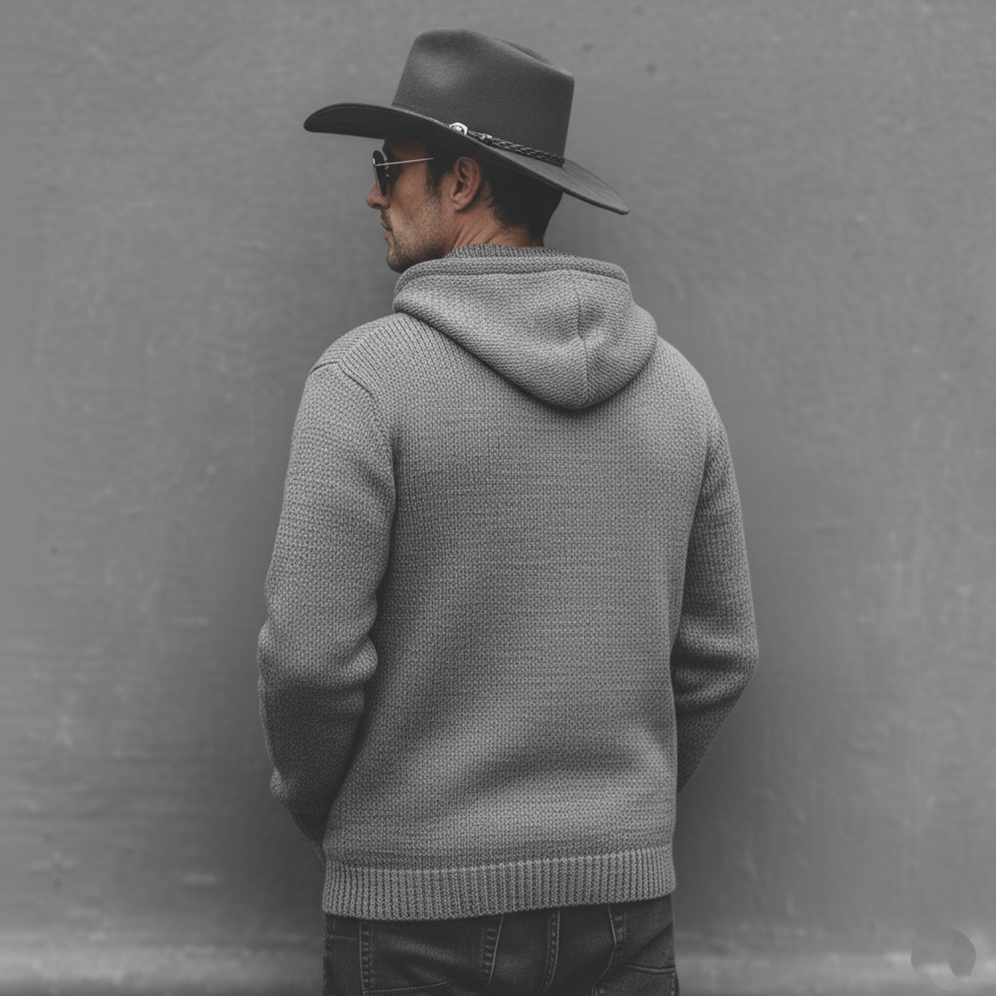 Men's Classic Casual Embroidered Hooded Zip-Up Cardigan MTA0422L1K